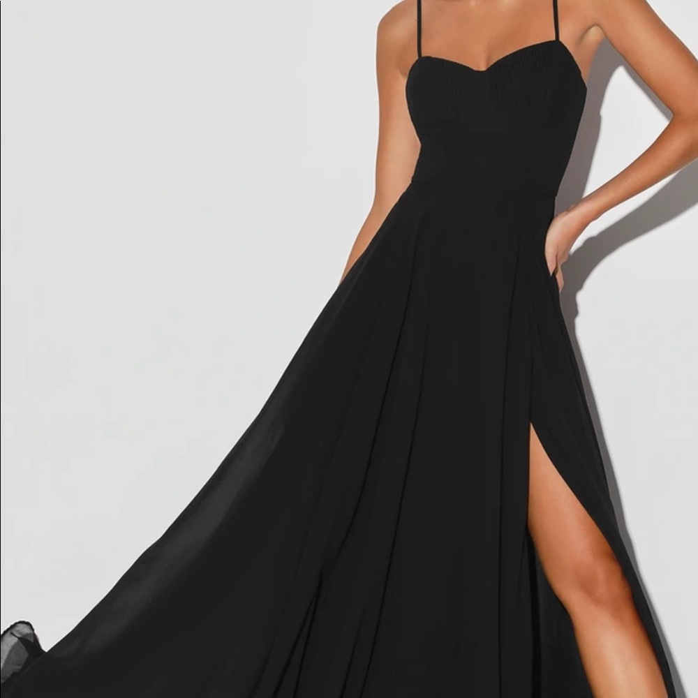 NWY medium long formal gown black from lulus